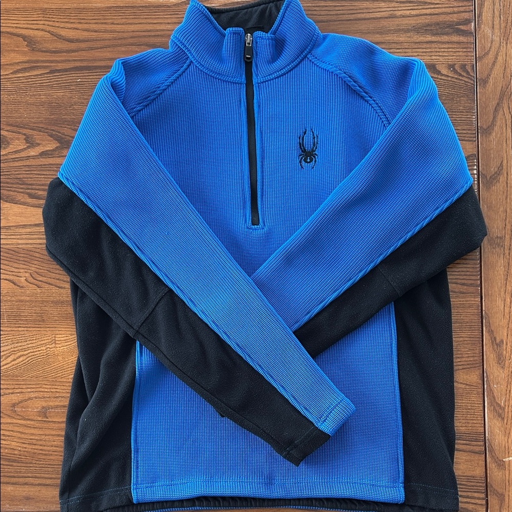 Spyder Royal Blue and Black Half-Zip Pullover